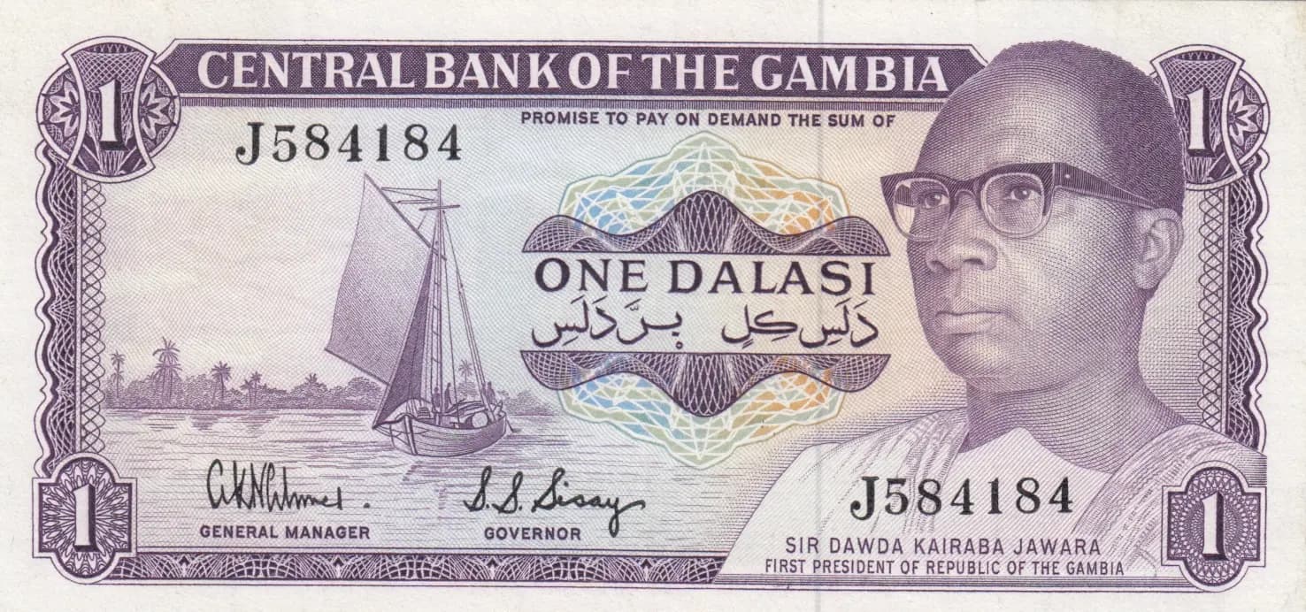 1 dalasi 1978 from Gambia, P-8 (1978) — image 1