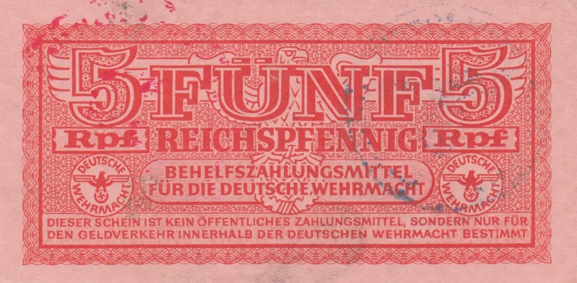 5 reichspfennig 1942 from Greece, P-M20 (1942) — image 1