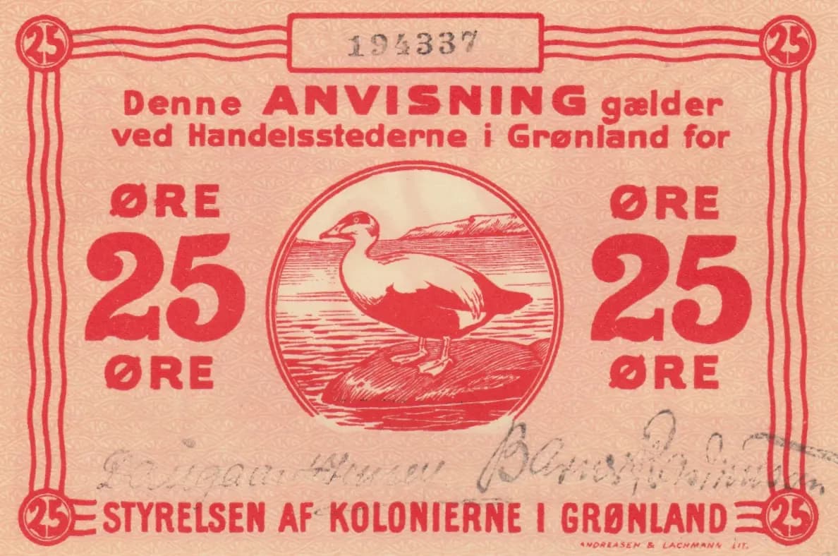 25 öre 1913 from Greenland, P-11c
