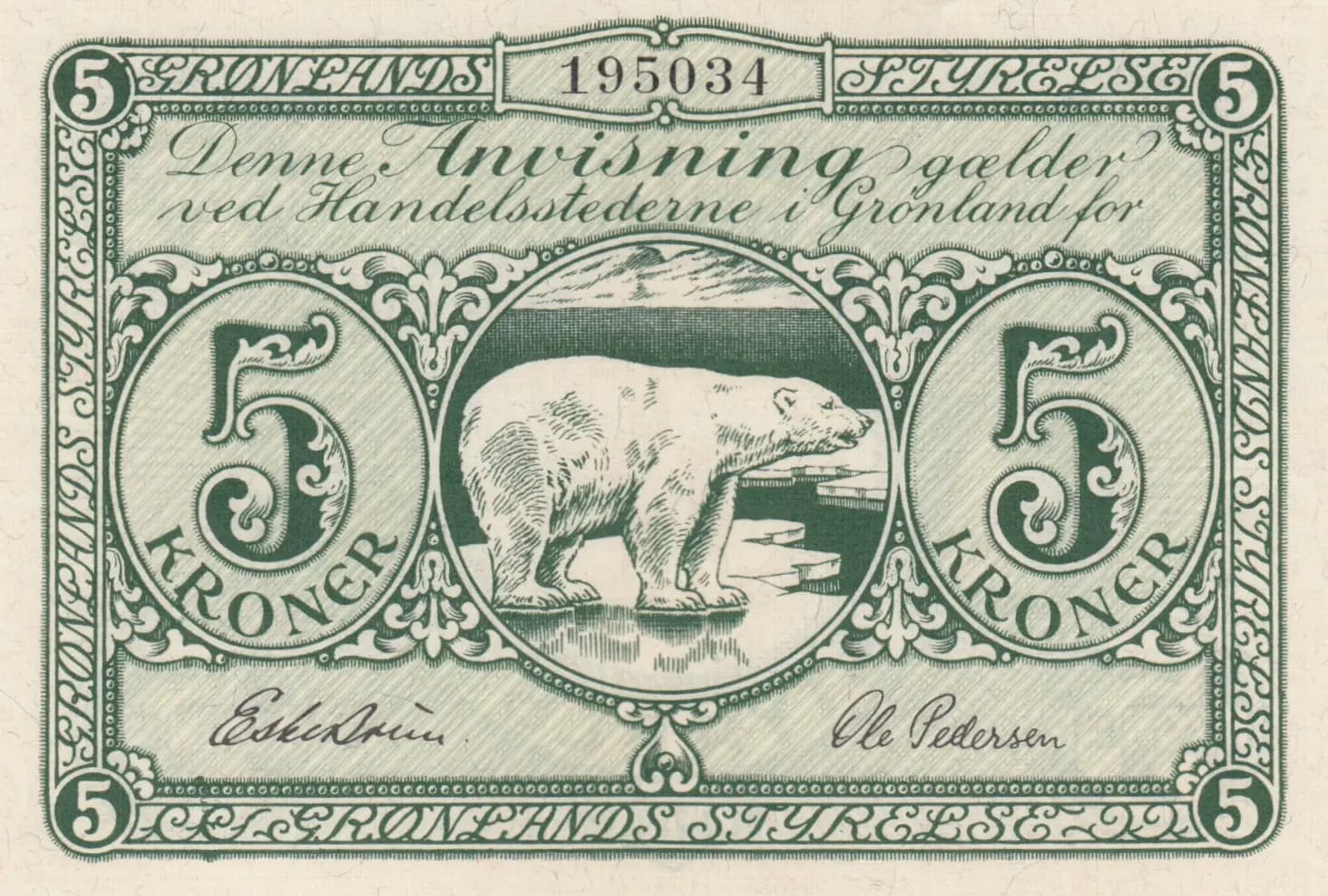 5 kroner 1945 from Greenland, P-15A (1945) — image 1