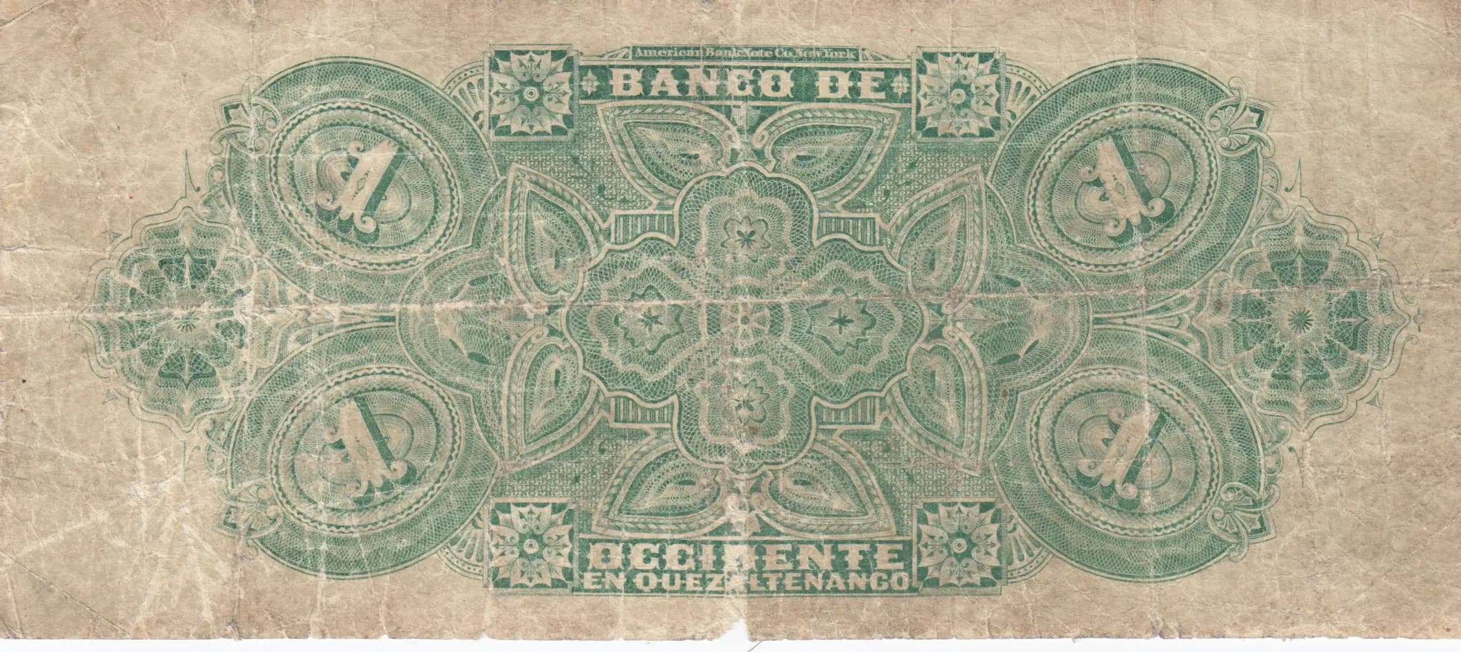 1 peso 1914 from Guatemala, P-S173c (1914) — image 2