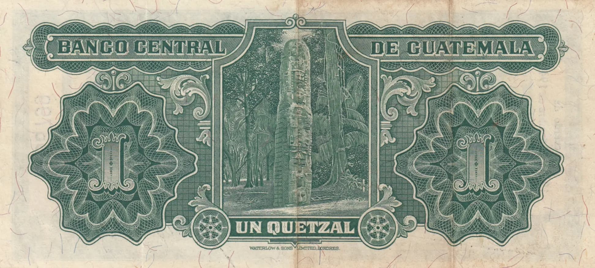 1 quetzal 1942 from Guatemala, P-14a (1942) — image 2