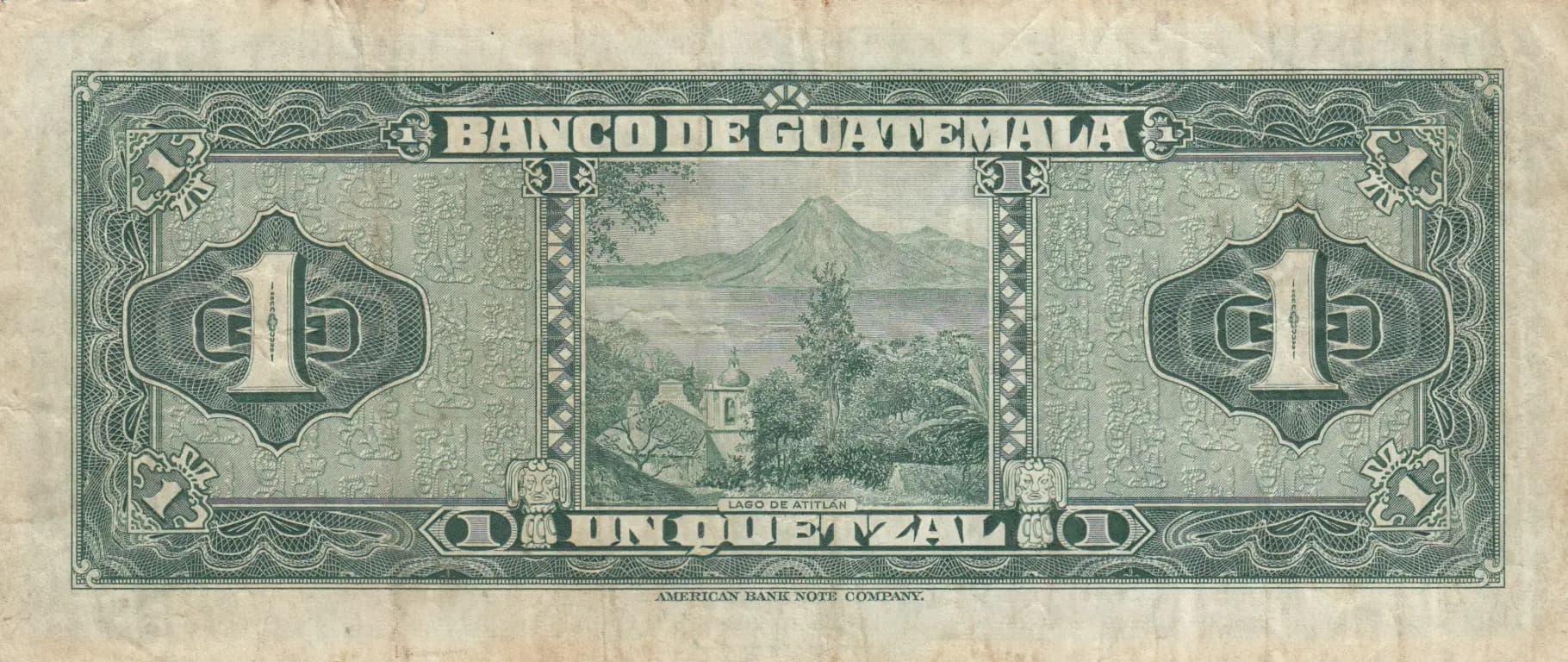 1 quetzal 1948 from Guatemala, P-24a (1948) — image 2