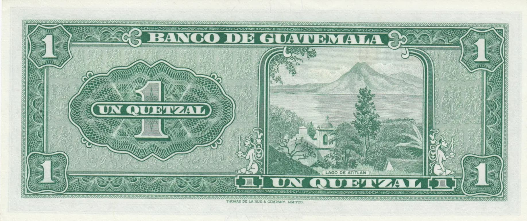 1 quetzal 1965 from Guatemala, P-52b (1965) — image 2