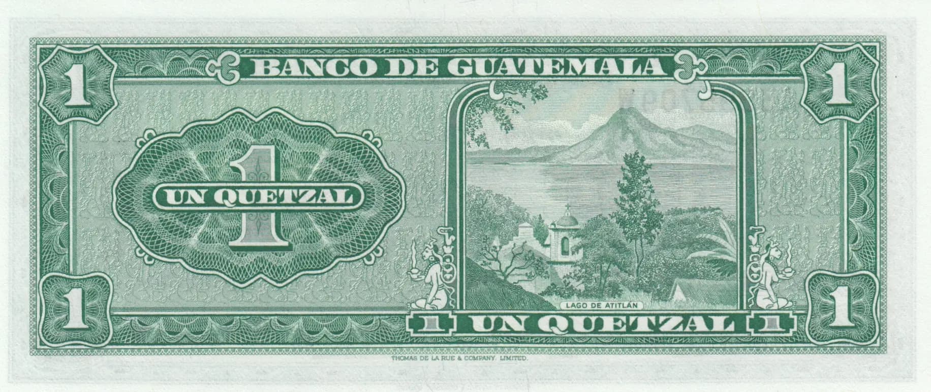 1 quetzal 1967 from Guatemala, P-52d (1967) — image 2