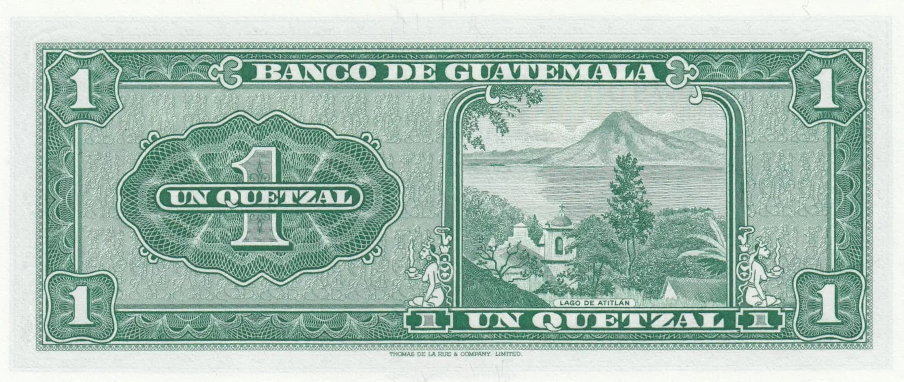 1 quetzal 1972 from Guatemala, P-52i (1972) — image 2