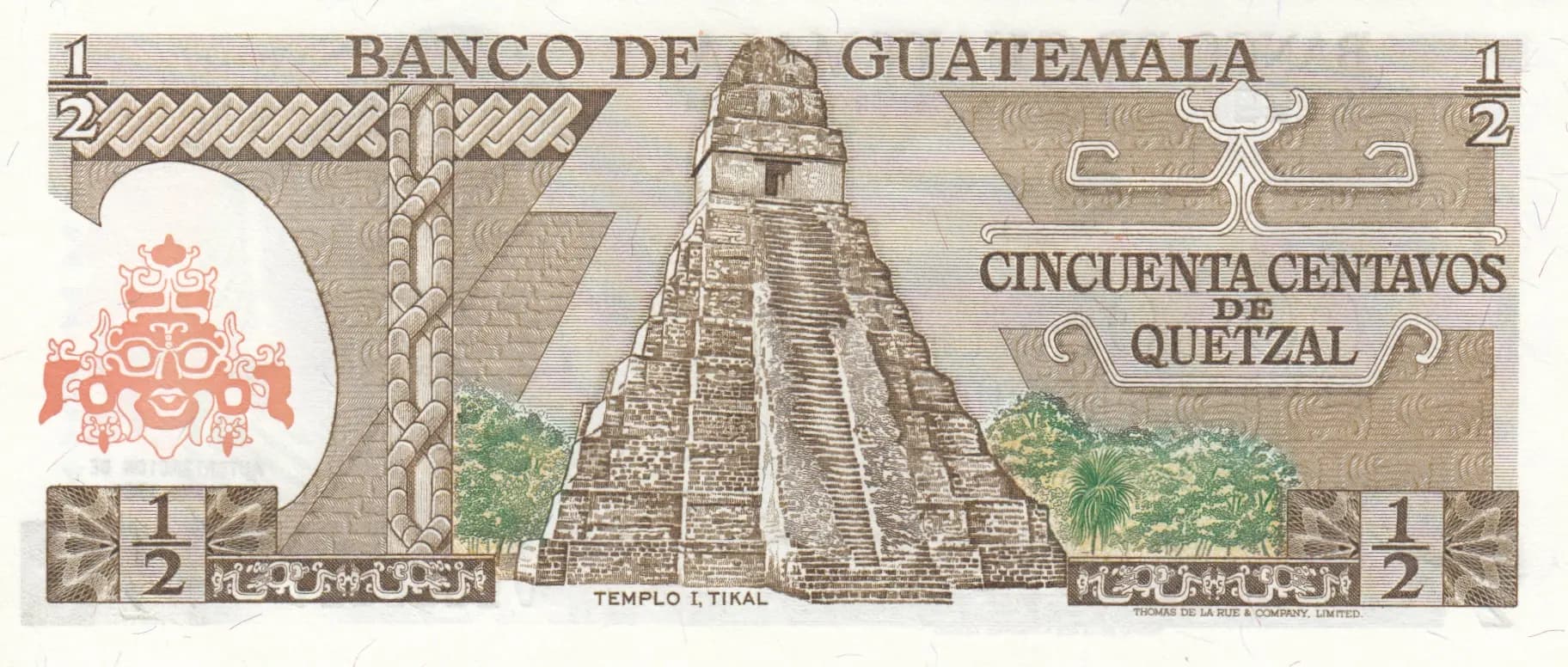 50 centavos 1982 from Guatemala, P-58c (1982) — image 2