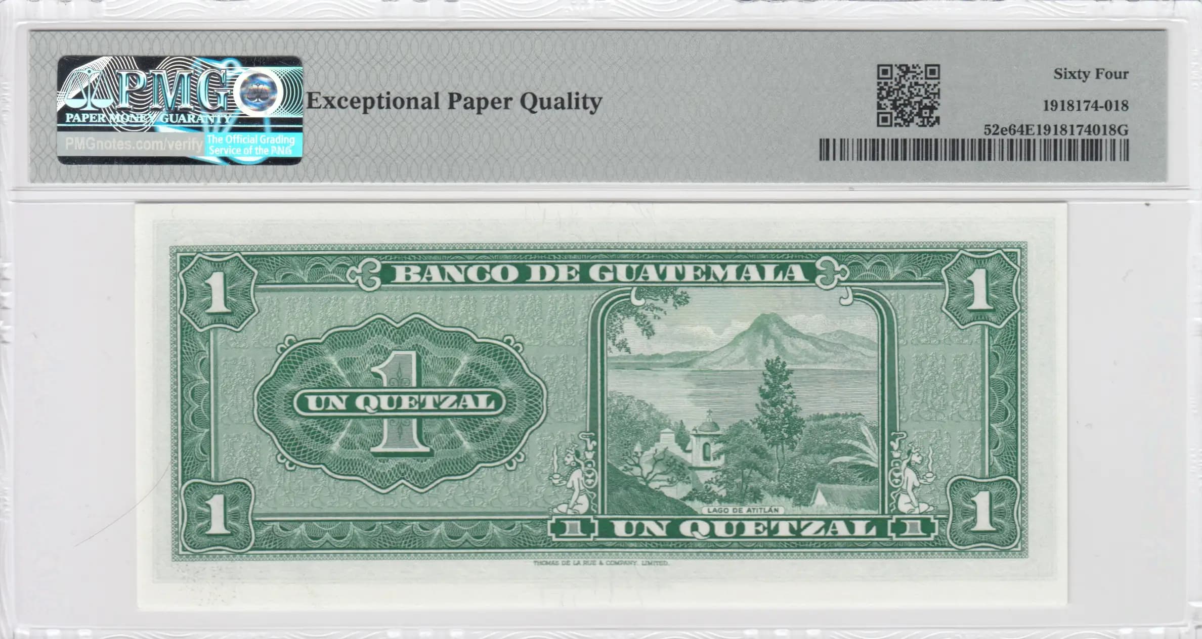 1 quetzal 1968 from Guatemala, P-52e (1968) — image 2