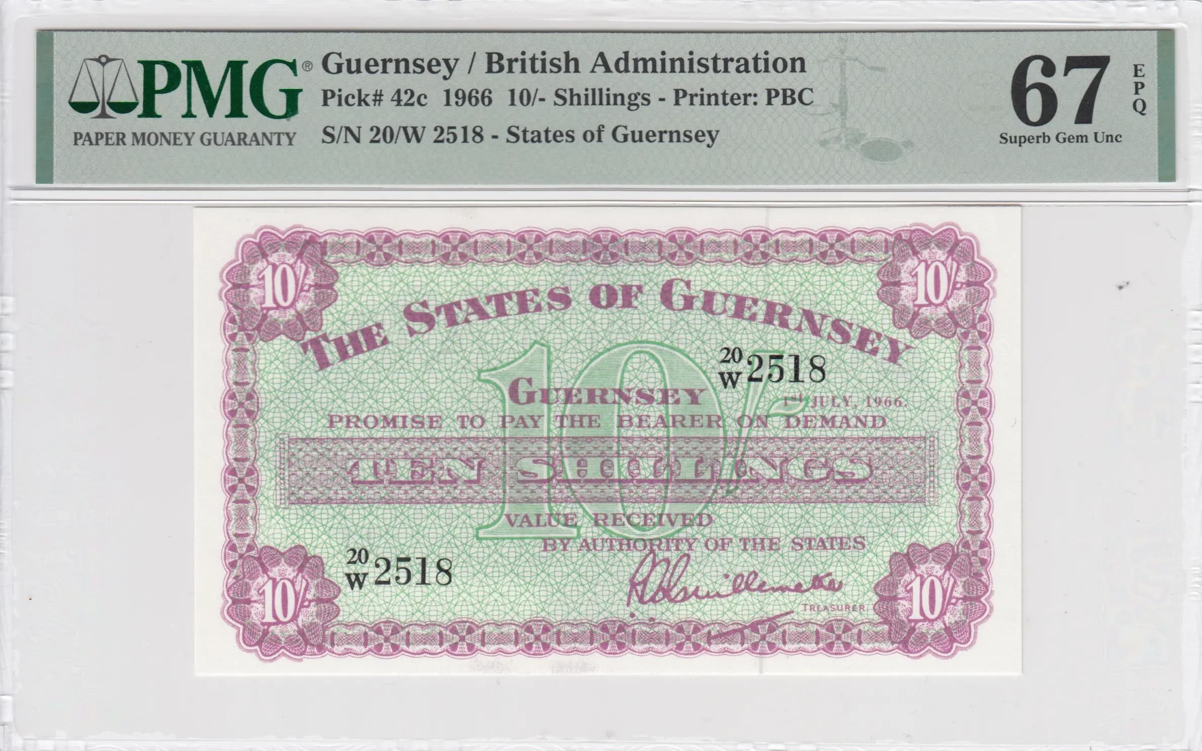 10 shillings 1966 from Guernsey, P-42c (1966) — image 1