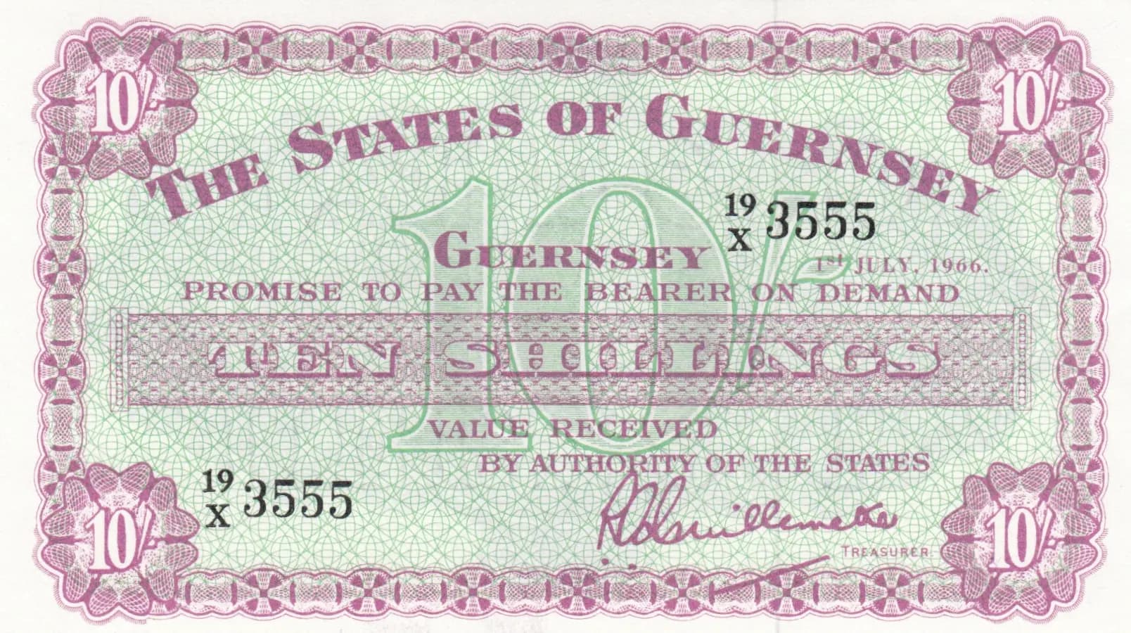 10 shillings 1966 from Guernsey, P-42c