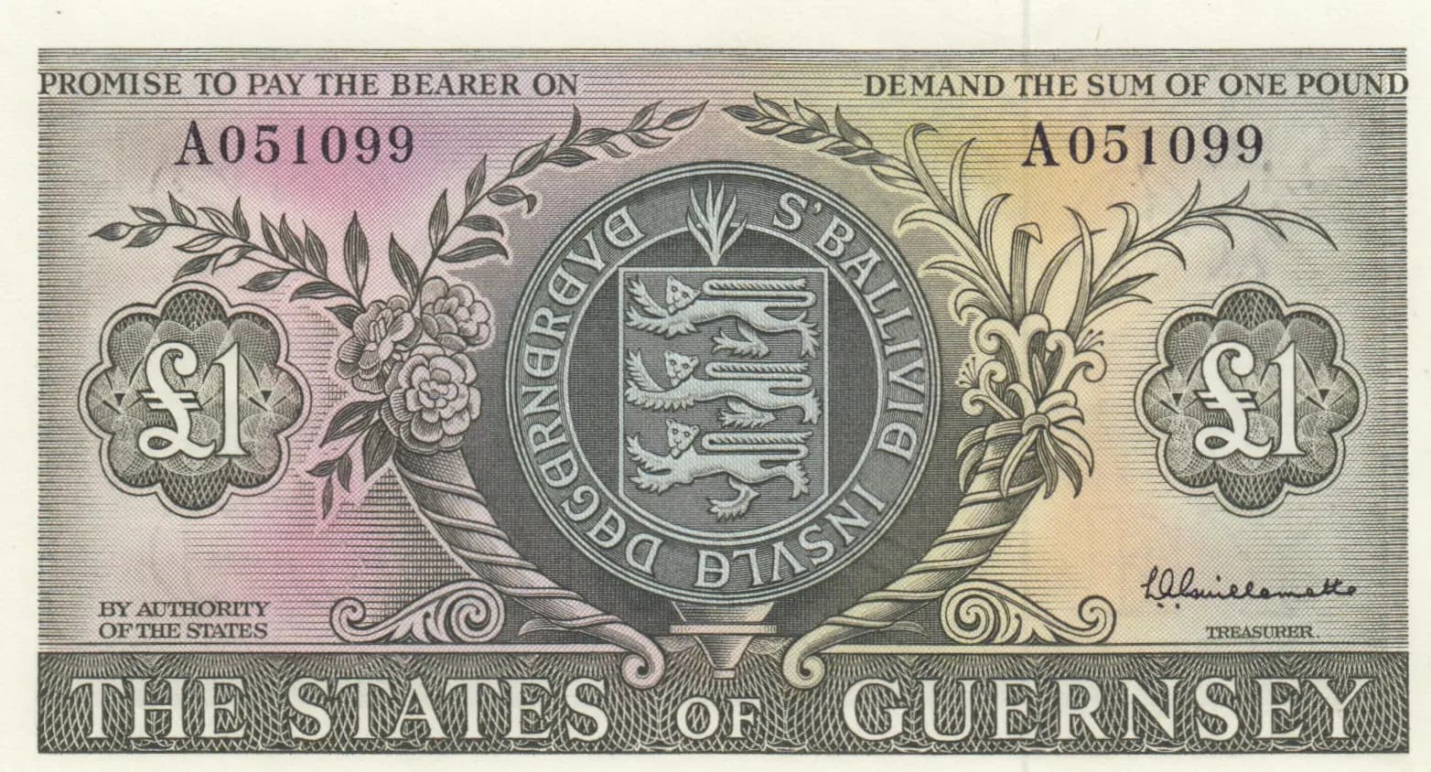 1 pound 1969 from Guernsey, P-45a