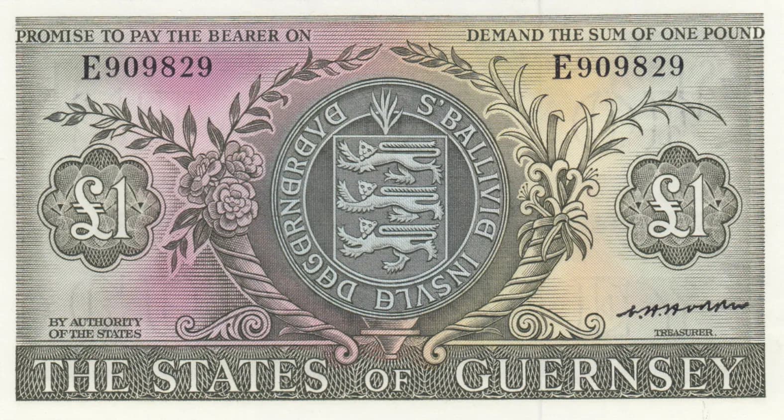 1 pound 1969 from Guernsey, P-45b