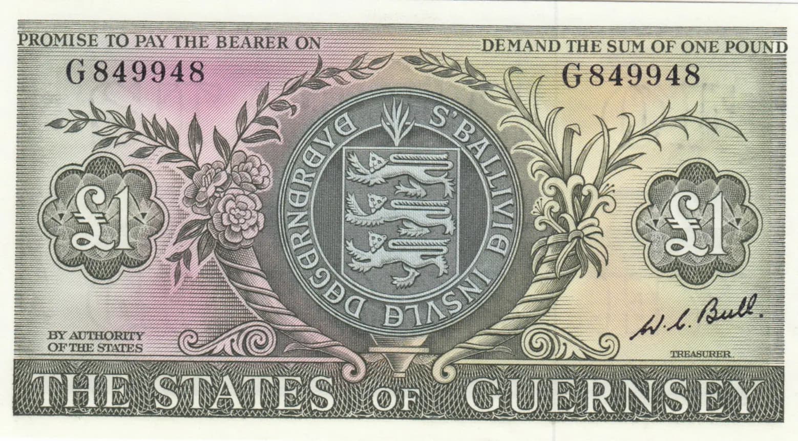 1 pound 1969 from Guernsey, P-45c (1969) — image 1
