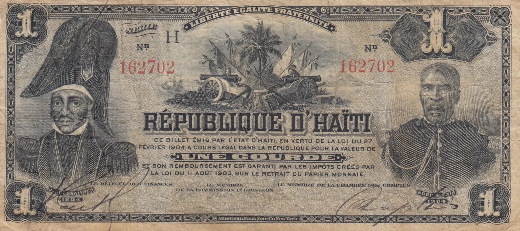 1 gourde 1904 from Haiti, P-120 (1904) — image 1