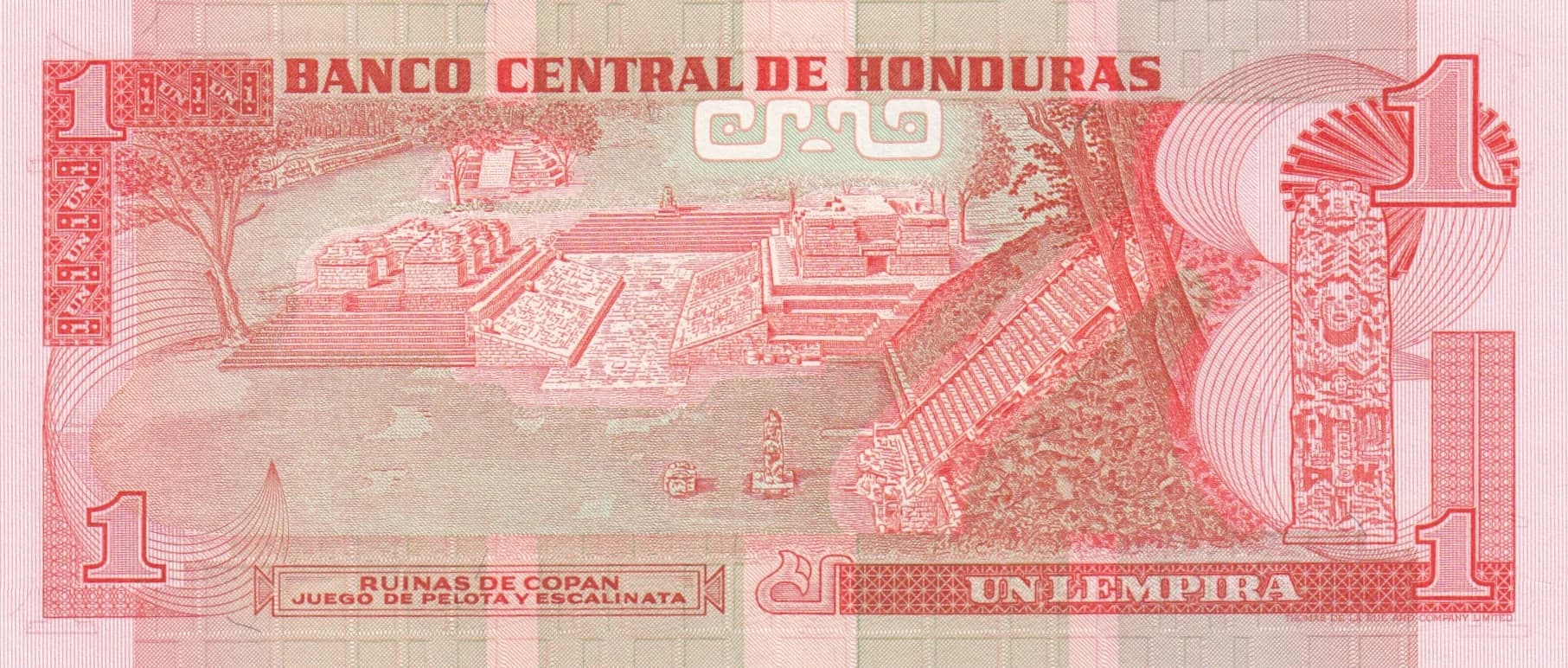 1 lempira 1980 from Honduras, P-68a (1980) — image 2