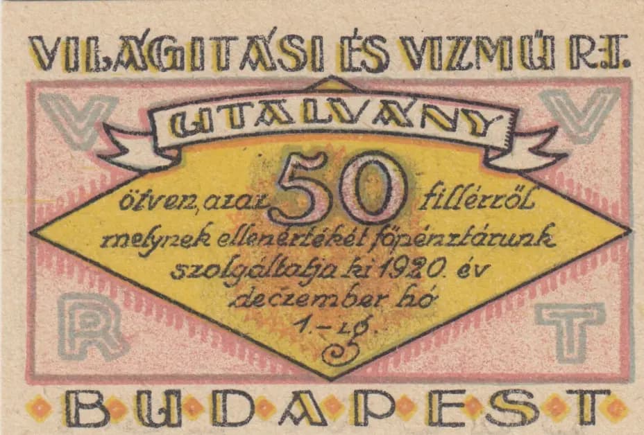 50 filler 1920 from Hungary, P-unlisted (1920) — image 1