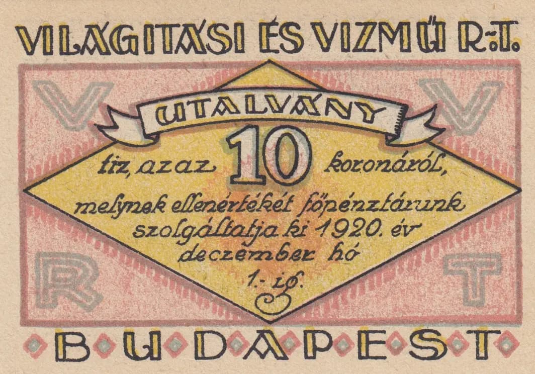 10 korona 1920 from Hungary, P-unlisted (1920) — image 1