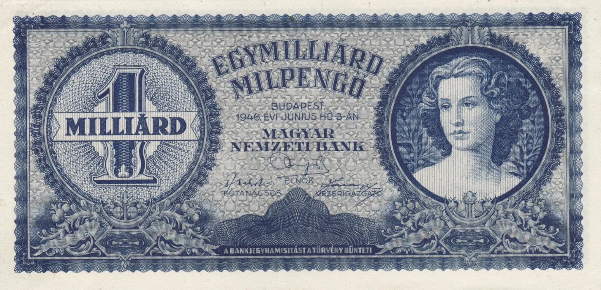 1 000 000 000 milpengö 1946 from Hungary, P-131 (1946) — image 1