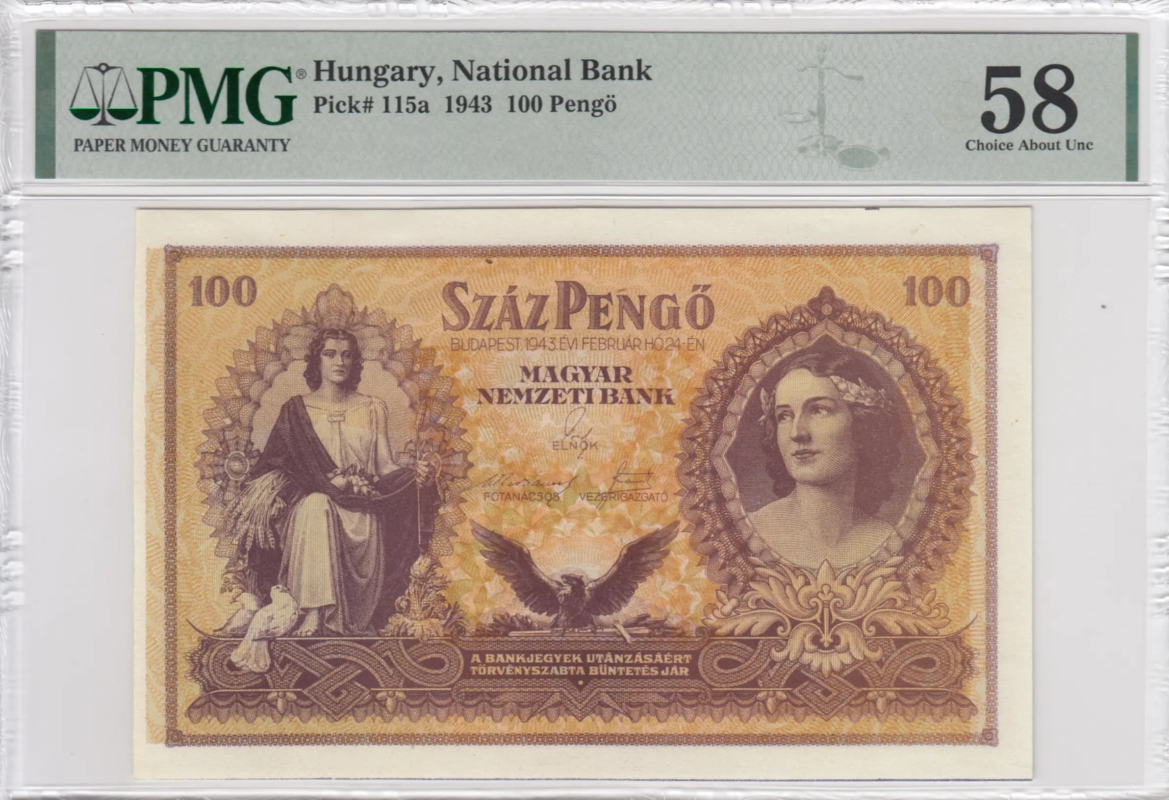 100 pengö 1943 from Hungary, P-115a (1943) — image 1