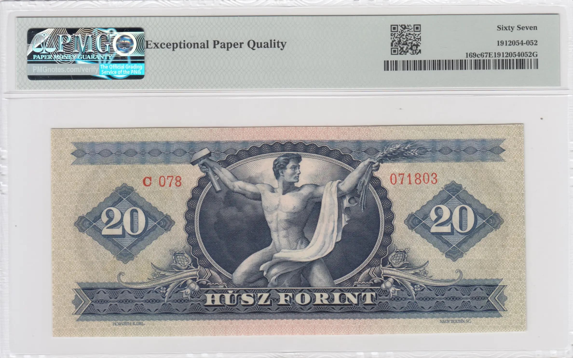 20 forint 1962 from Hungary, P-169c (1962) — image 2