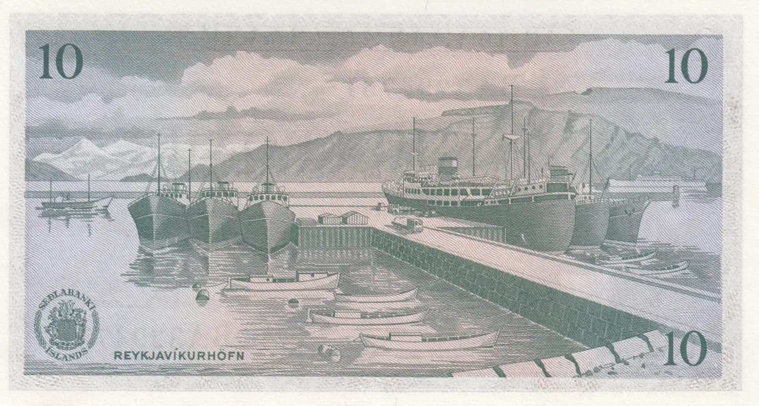 10 kronur 1961 from Iceland, P-42(2) (1961) — image 2