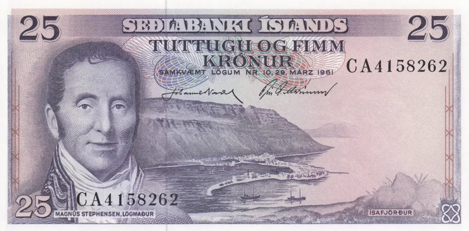 25 kronur 1961 from Iceland, P-43 (1961) — image 1