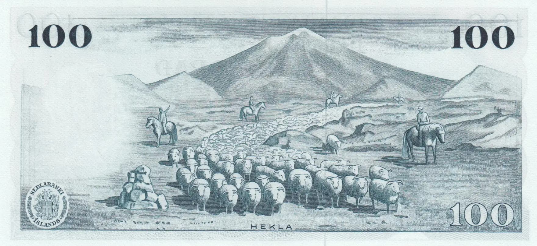 100 kronur 1961 from Iceland, P-44(6) (1961) — image 2