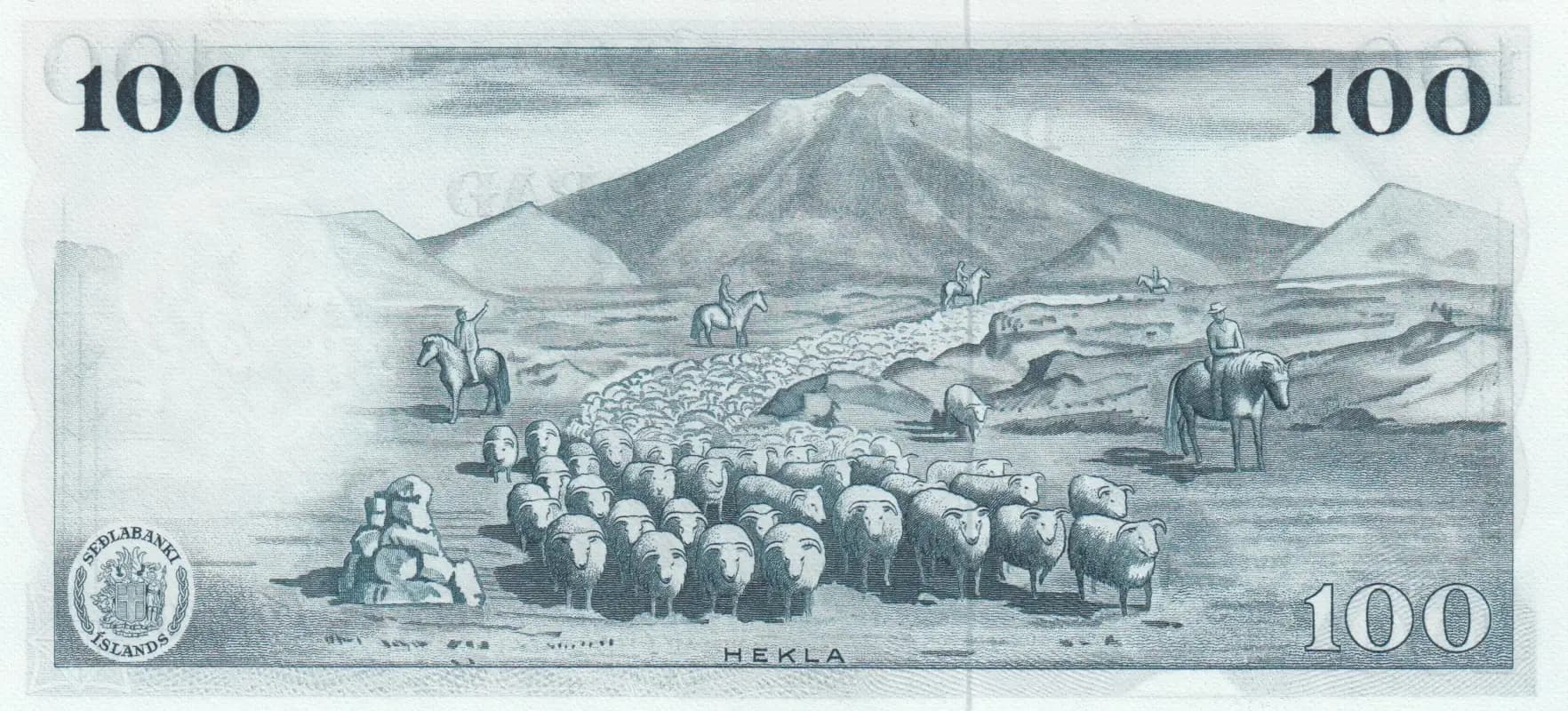 100 kronur 1961 from Iceland, P-44(7) (1961) — image 2