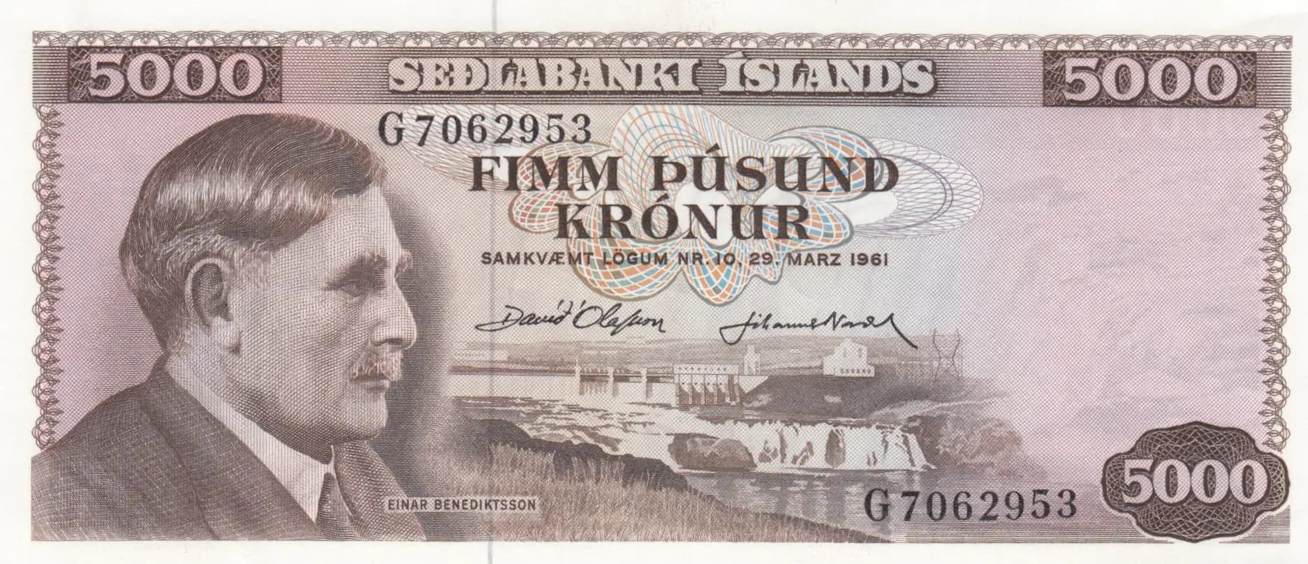 5000 kronur 1961  from Iceland, P-47(2) (1961) — image 1