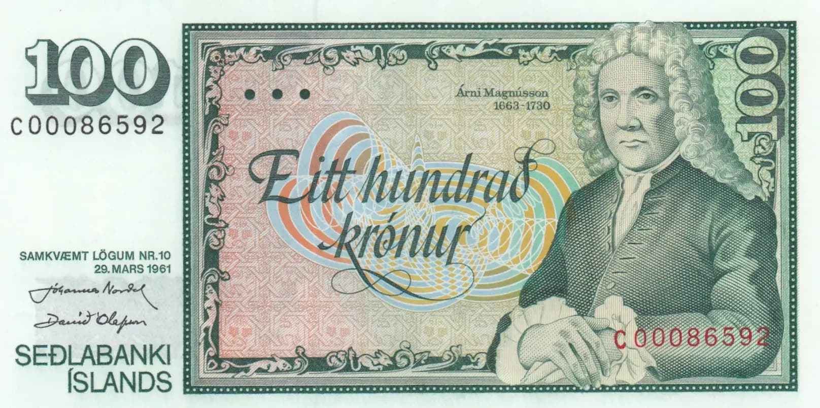 100 kronur 1981 from Iceland, P-50(1) (1981) — image 1