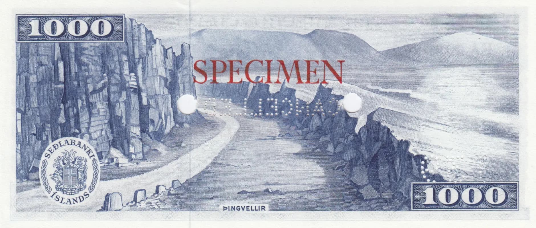 1000 kronur 1961 specimen from Iceland, P-46s (1961) — image 2