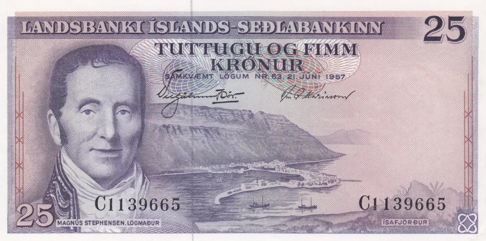 25 kronur 1957 from Iceland, P-39 (1957) — image 1