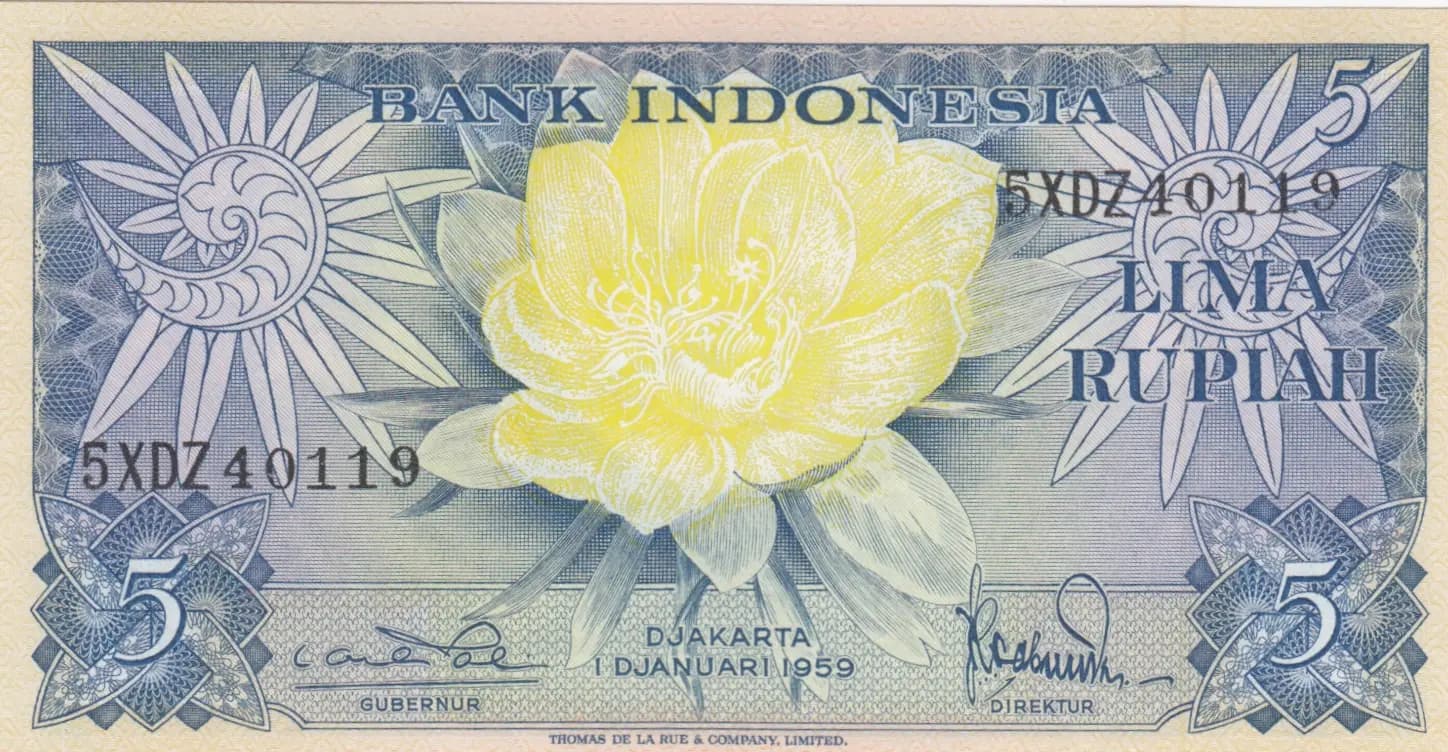 5 rupiah 1959 from Indonesia, P-65 (1959) — image 1