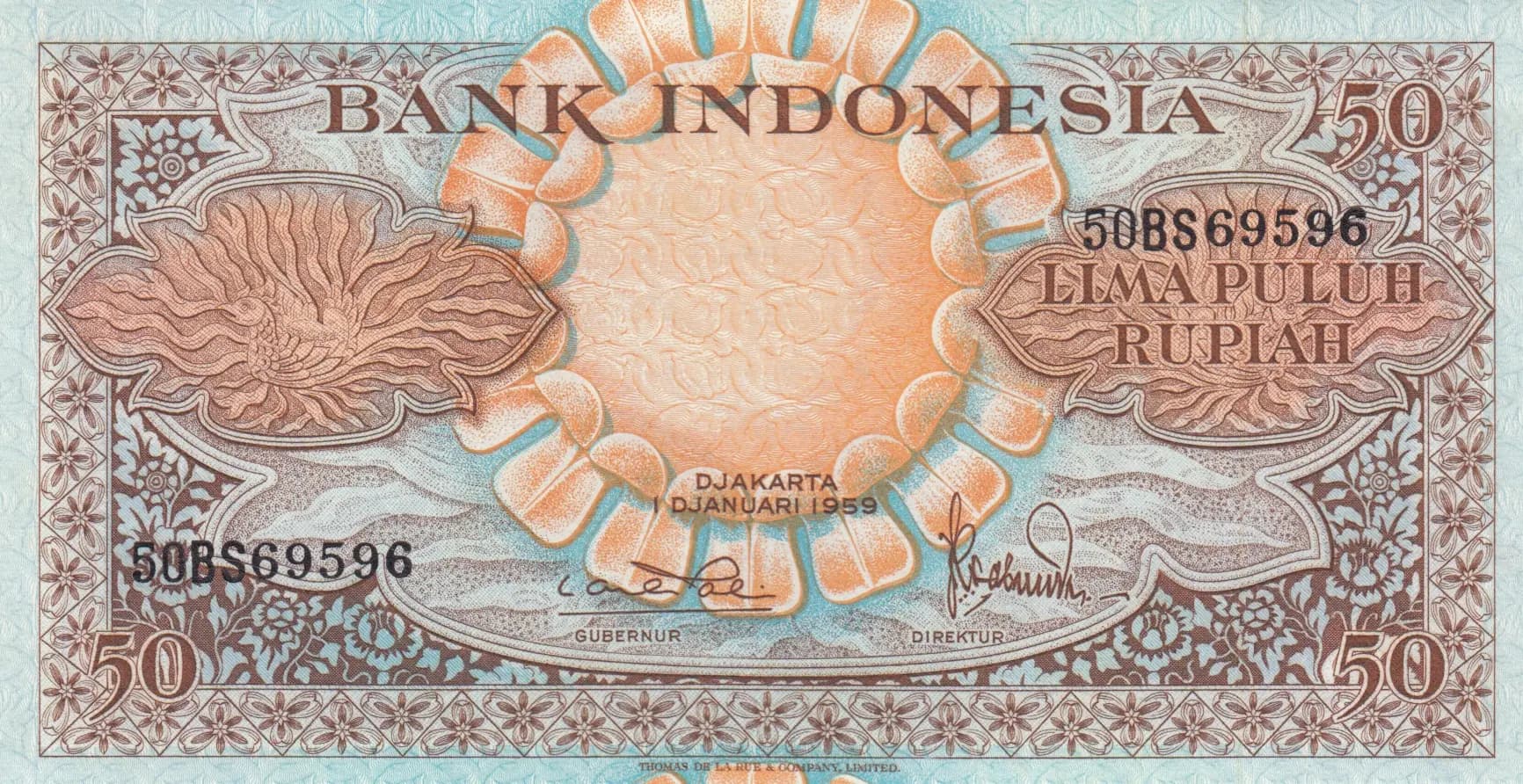 50 rupiah 1959 from Indonesia, P-68 (1959) — image 1