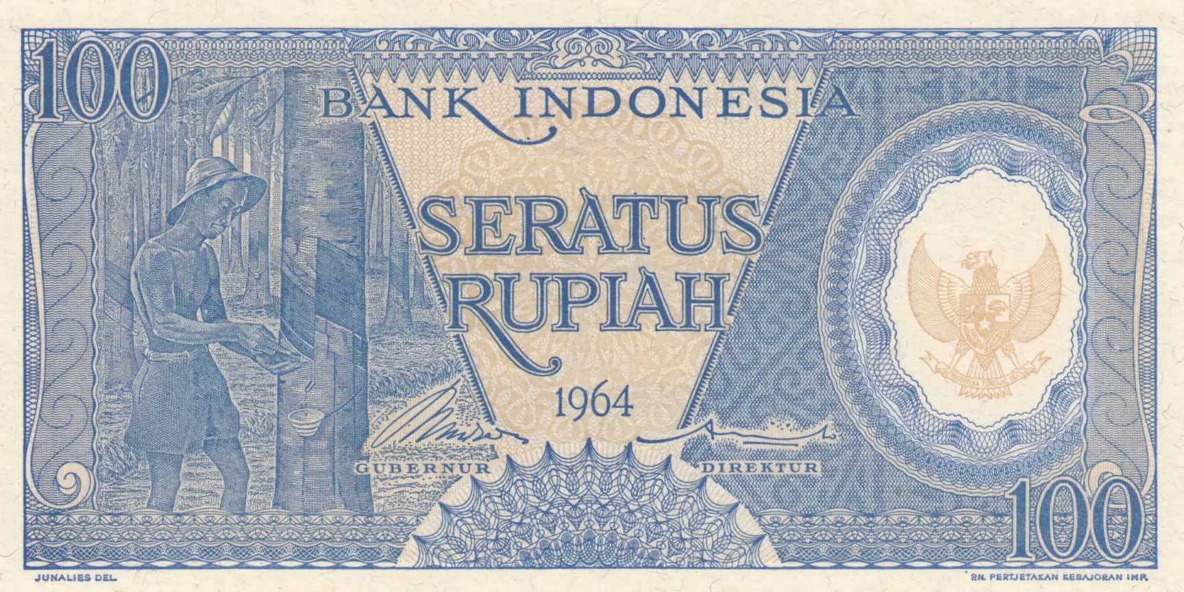 100 rupiah 1964 from Indonesia, P-98 (1964) — image 1