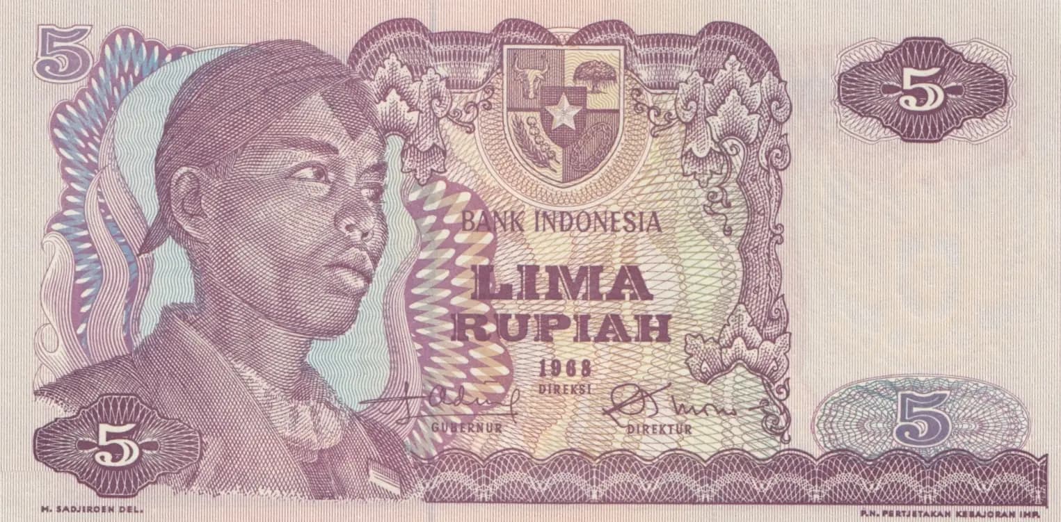5 rupiah 1968 from Indonesia, P-104 (1968) — image 1