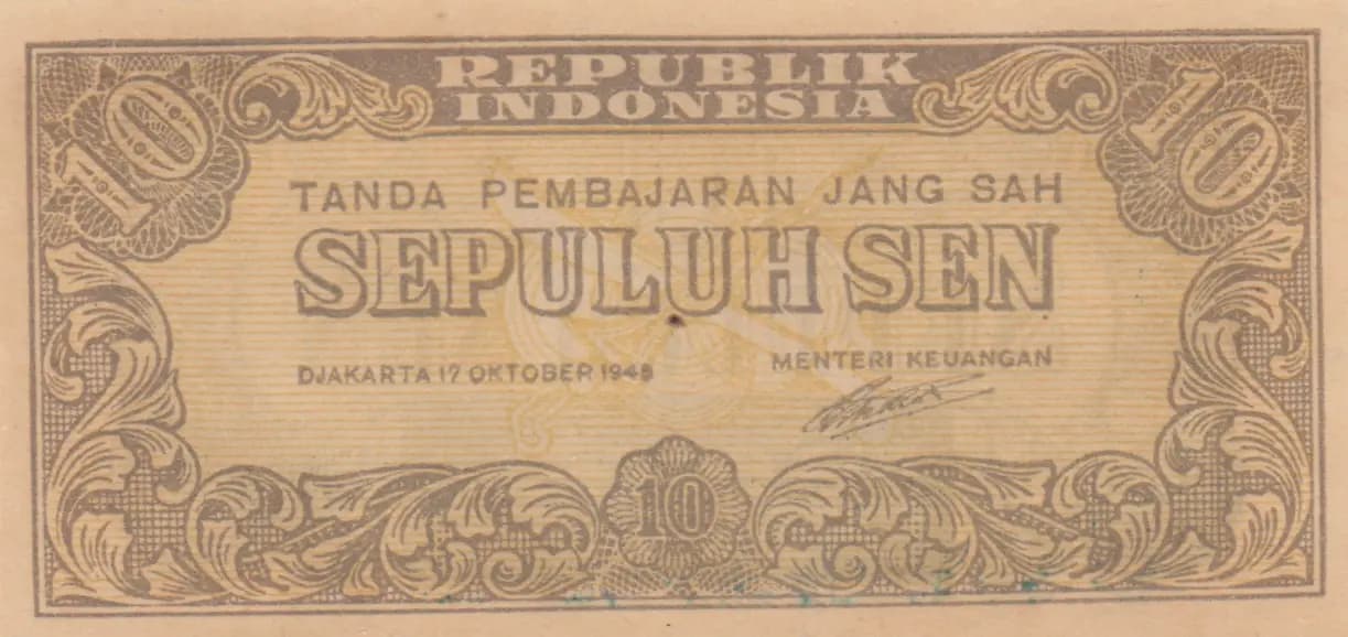 10 sen 1945 from Indonesia, P-15b