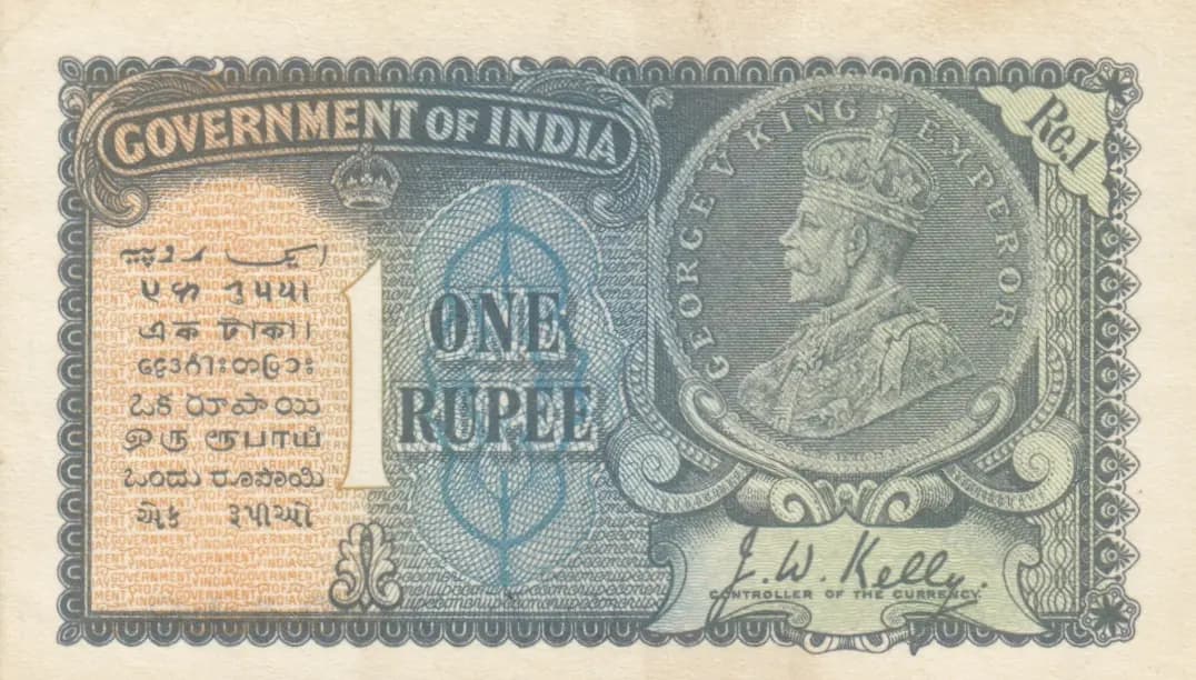 1 rupee 1935 from India, P-14a