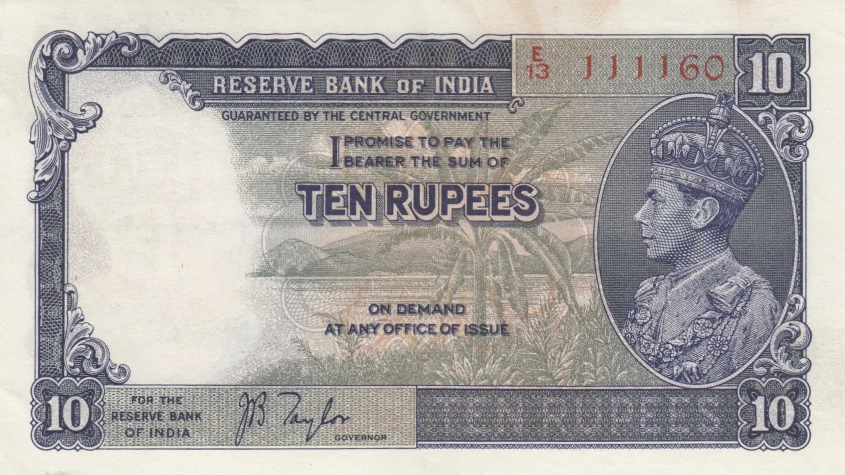 10 rupees 1937 from India, P-19a (1937) — image 1