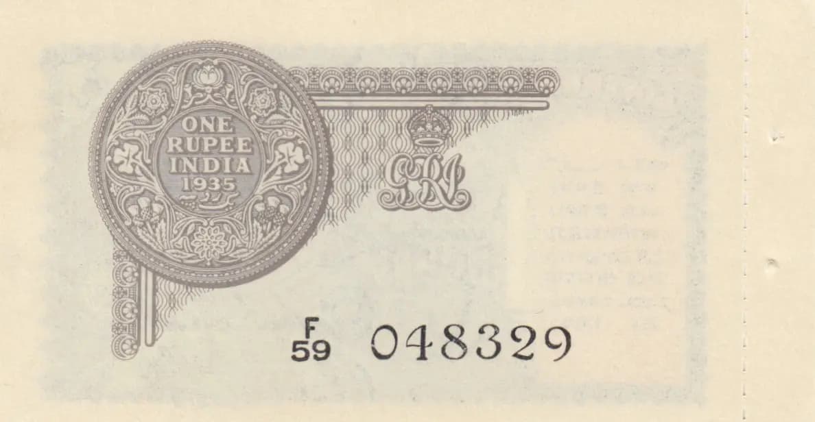 1 rupee 1935 from India, P-14b (1935) — image 2