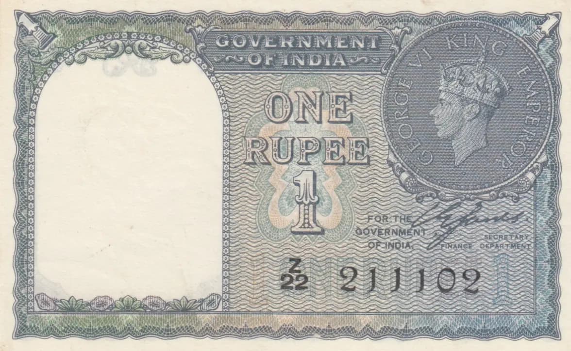 1 rupee 1940 from India, P-25c
