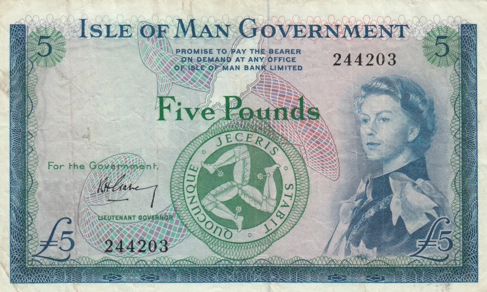5 pounds 1961 from Isle of Man, P-26a