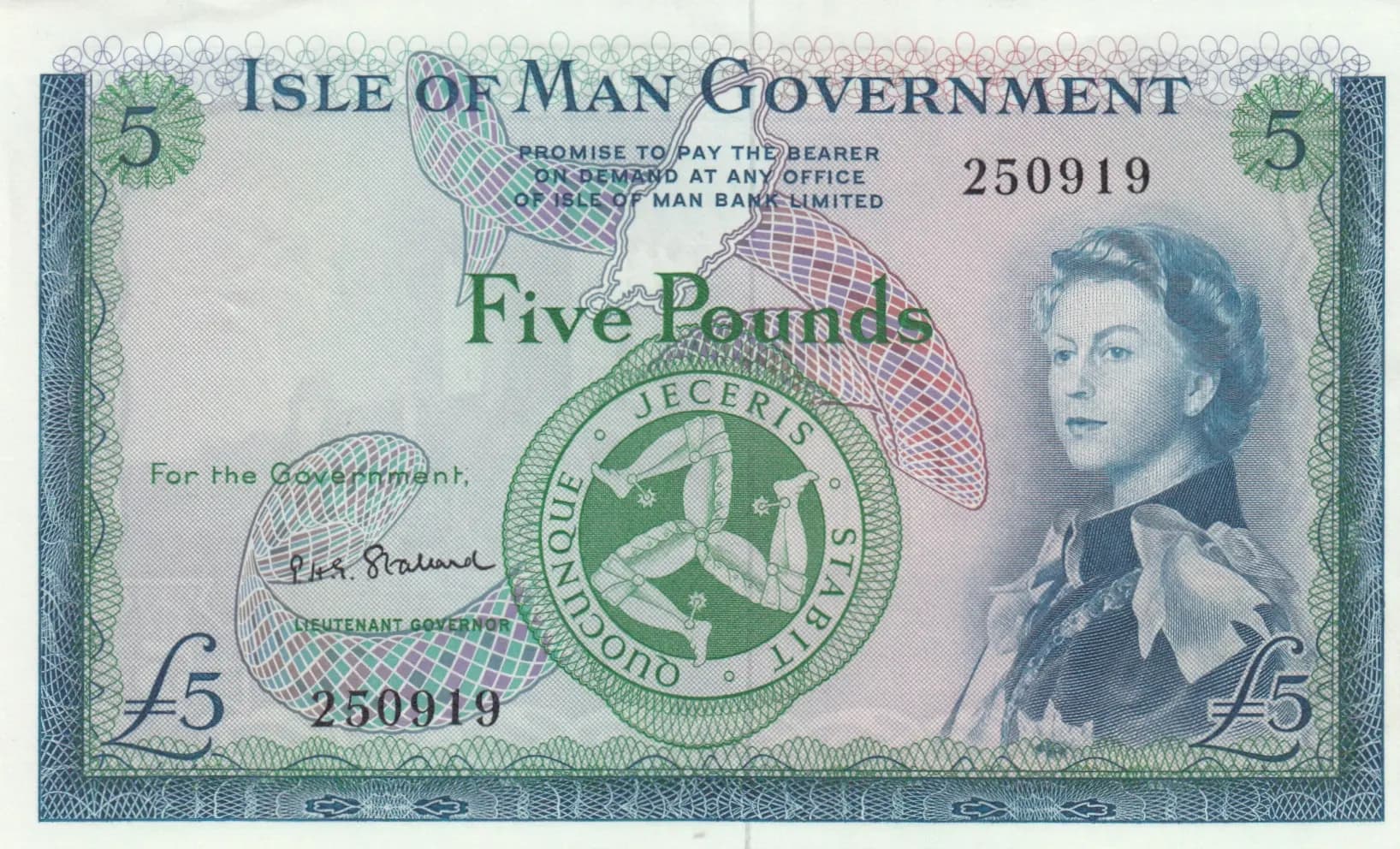 5 pounds 1967 from Isle of Man, P-26b