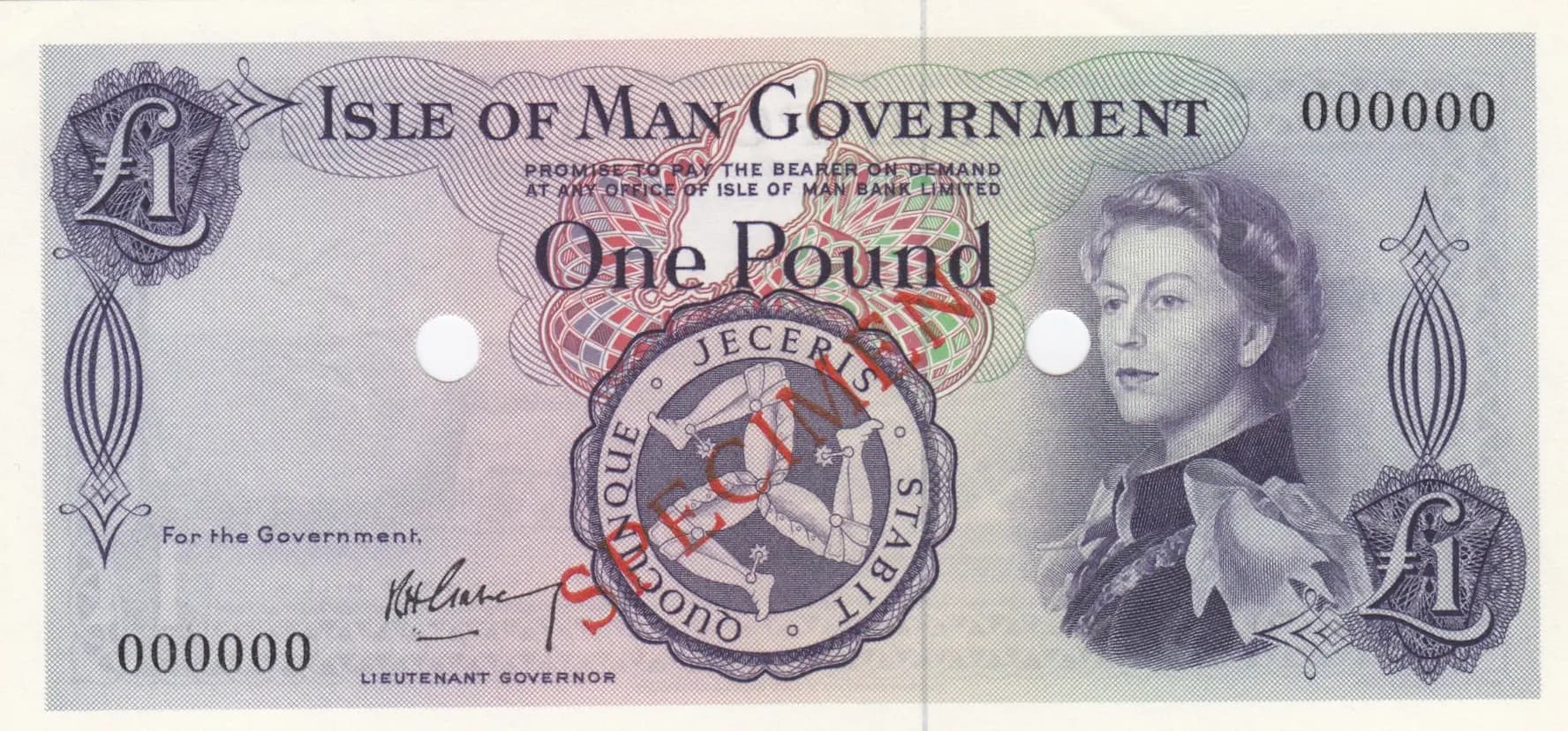 1 pound 1961 specimen from Isle of Man, P-25as (1961) — image 1