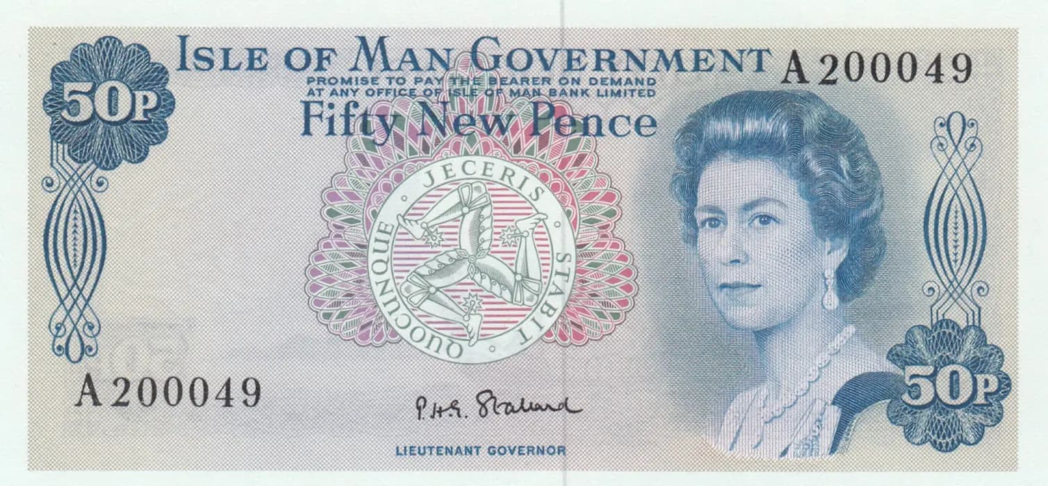 50 new pence 1972 from Isle of Man, P-28a