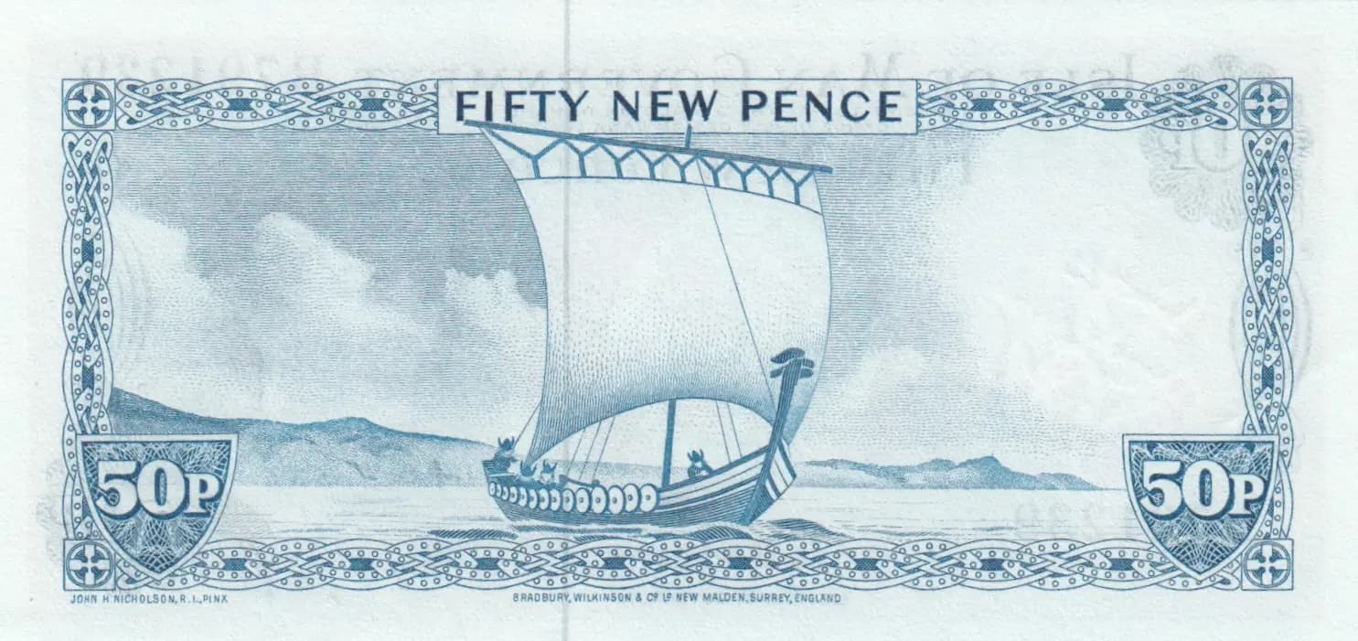 50 new pence 1979 from Isle of Man, P-28c (1979) — image 2