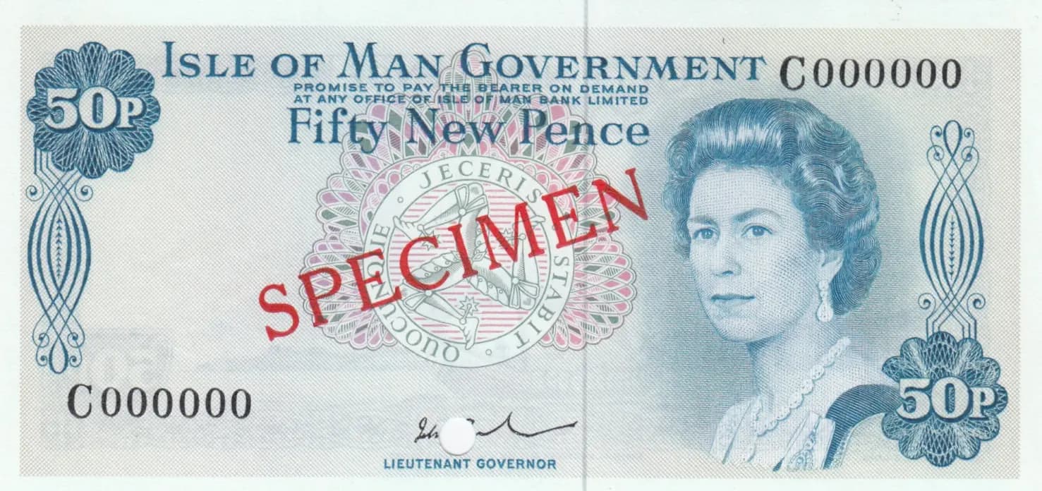 50 new pence 1979 specimen from Isle of Man, P-28cs (1979) — image 1