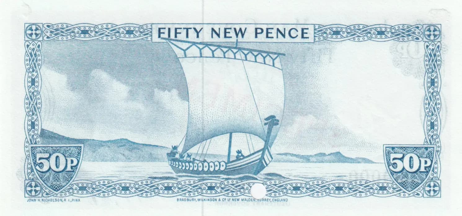 50 new pence 1979 specimen from Isle of Man, P-28cs (1979) — image 2