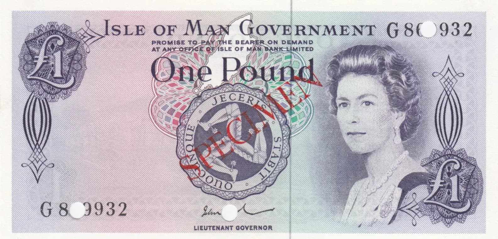 1 pound 1975 specimen from Isle of Man, P-29ds (1975) — image 1