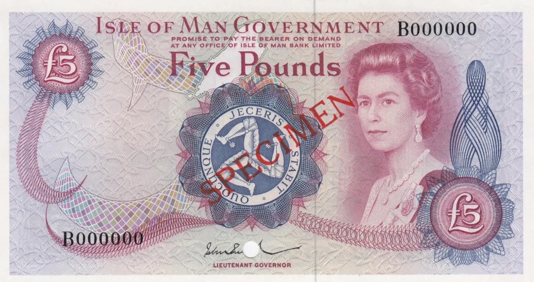 5 pounds 1974 specimen from Isle of Man, P-30bs (1974) — image 1